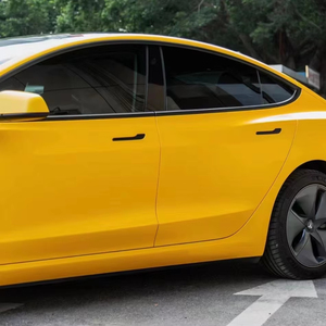 Vinilo Texturizado Mate Metálico Amarillo de Lujo para Envoltura de Autos, Rollo de Película de PET-PVC Autoadhesiva, Antiarañazos, Protección UV 99%, IR 90% - Product Image 3