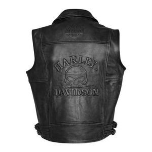 Chaleco Harley Skull - Chaleco Harley de Cuero Premium para Motociclistas - Product Image 1