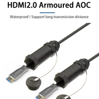 Câble optique actif (AOC) HDMI 2.1 blindé 8K robuste, câble vidéo anti-rongeurs en acier inoxydable pour Pro-AV et LED extérieur