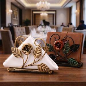 Minimal Design Metal <b>Tissue</b> Holder Compact Napkin Stand Stylish Table Organizer for Kitchen Dining Bathroom Countertop Use - Product Image 5