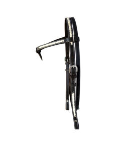 Têtière de cheval western réglable en cuir véritable tressé à la main, cuir brut blanc, nœud Futurity, cuir marron 56 - Product Image 3