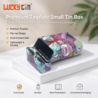 Boîte en métal personnalisée LUCKY TIN, petite boîte en fer blanc avec couvercle à charnière, boîte cadeau en métal pour le rangement d'artisanat, OEM ODM, vente en gros, marque privée
