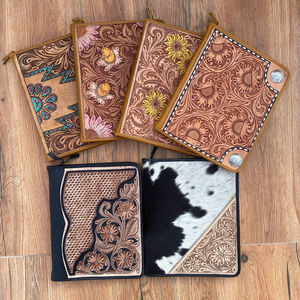 Beau concepteur usiné à la main sculpture en cuir fermeture à glissière journaux Boho traditionnel Vintage cuir serrure Journal Journal de voyage - Product Image 4