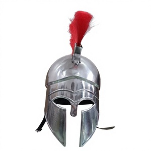 หมวกนักรบเกาหลียุคกลางพร้อมขนนกสีแดง ทำจากเหล็กกล้าอ่อน ชุดเกราะอัศวิน งานแฮนด์เมด สำหรับผู้ใหญ่ ใช้สำหรับคอสเพลย์ จำลองสถานการณ์  สามารถสวมใส่ได้ - Product Image 1