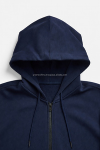 Blouson matelassé noir uni pour homme avec logo brodé sur le devant, fermeture éclair, imperméable, coupe-vent, col montant - Product Image 6
