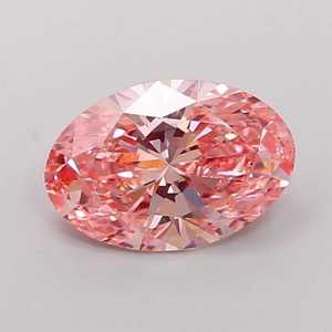 Diamant rose ovale de laboratoire, taille excellente, CVD HPHT, certifié IGI, couleur fantaisie, clarté VS VVS, diamant non monté - Product Image 1