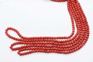 Perles rondes lisses en corail rouge naturel AAA, 4 mm, perles de corail rouge, 15 pouces, perles rondes en corail naturel pour la fabrication de bijoux - Product Image 2