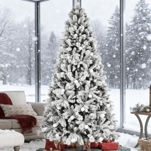 Albero di Natale Innevato di 2,4 Metri con Luci per Decorazioni Festive - Product Image 5