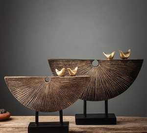 Modern Aluminium Geometric Sculpture Set 2Pcs Handmade Eco-Friendly Tabletop Decor for Home Office - Product Image 4