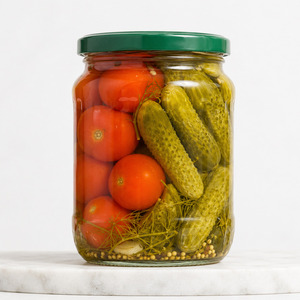 Tasty Factory In Vietnam Hot Sale <b>Pickled</b> Assorty Whole Cucumber and Tomato Packed in Various Size <b>Jar</b> - Product Image 1