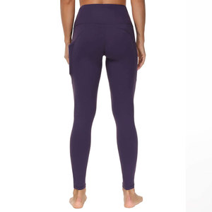 Econex Sports Women's High Waist Yoga <b>Leggings</b> Full Length Solid Color <b>Pockets</b> Seamless Four-Way Stretch Breathable Pull-On - Product Image 2