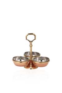 Ensemble de vaisselle en métal de style rétro, écologique, à motif ondulé vintage, pour dim sum, idéal pour les cadeaux d'affaires - Product Image 3