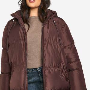 Manteau d'hiver long matelassé pour femme, chaud, doublé polaire, parka à capuche, poignets côtelés, fermeture éclair et boutons, coupe-vent avec capuche amovible - Product Image 3