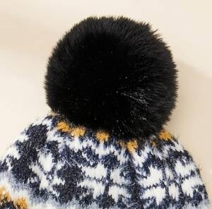 Unisex <b>Fair</b> <b>Isle</b> Knit Beanie Pom Pom Winter <b>Hat</b> 100% Acrylic Soft Stretch for Outdoor Casual Wear - Product Image 5