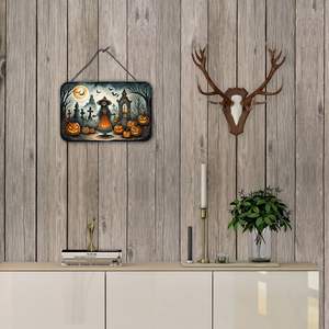 La Llorona Skeleton Spooky Halloween Tenture murale en aluminium multicolore Panneau métallique pour cuisine Bar Salle de bain Décoration intérieure 8HX12W - Product Image 4