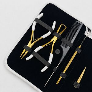 Luminex Hair Extension Tool Kit Gold Plated Metal Pliers Scissors Combs For Installation And <b>Removal</b> - Product Image 5