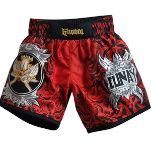 Shorts d'entraînement de Muay Thai et MMA respirants, extensibles, légers, avec fentes latérales, design personnalisé pour adultes - Product Image 3