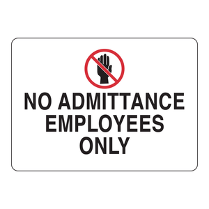 Panneau d'interdiction d'accès imprimé UV « Employés uniquement » Brady - Product Image 2