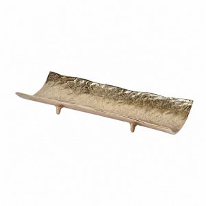 Plateau circulaire doré en acier inoxydable pour servir, rangement de serviettes, assiette à thé, plateau à fruits, plateau à bijoux décoratif - Product Image 2