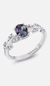 Vintage Oval Cut <b>Alexandrite</b> <b>Engagement</b> <b>Ring</b> June Birthstone, <b>Alexandrite</b> Solitaire <b>Ring</b>, 925 Sterling Silver Handmade Jewelry - Product Image 5