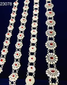 Último Modelo de MOLL JEWELLERS, Conjunto de Collar y Aretes Florales de Aleación de Zinc Chapado en Oro Indio de 24K, 0.3m, con Circonita, Joyería de Boda para Mujer - Product Image 6