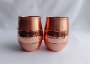 Verre à boire en cuivre pur artisanal 100 % pur – Gobelet bien-être ayurvédique, 250 ml ou 8,45 fl oz - Product Image 4