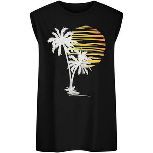 Débardeur décontracté personnalisé pour homme, idéal pour la gym, le fitness et la musculation, séchage rapide, col rond, uni, polyester/coton 3D - Product Image 3