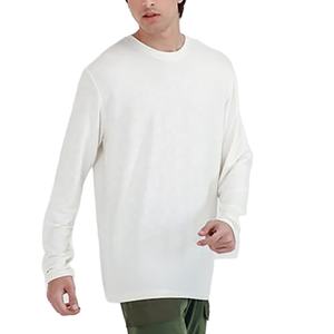 T-shirt à manches longues pour homme en coton doux, col rond, respirant, décontracté, streetwear, mode, haut de gamme - Product Image 1