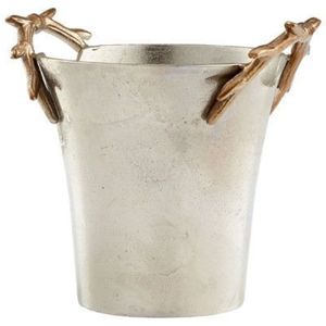 Premium Metal Wine Bucket with Antler Handles Silver Champagne Chiller for Weddings Parties Barware Bulk Hospitality Supply - Product Image 6