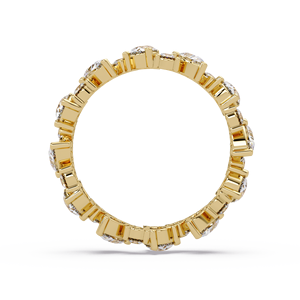 Anillos de eternidad de diamantes cultivados en laboratorio con corte redondo en racimo, de oro puro de 14K, para mujer, anillos de boda y aniversario, venta al por mayor - Product Image 4
