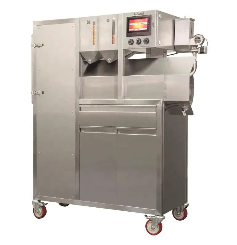 Heißluft, trockene automatische Vortex Popcorn Maschine Robopop 60 kommerziellen Popcorn Hersteller