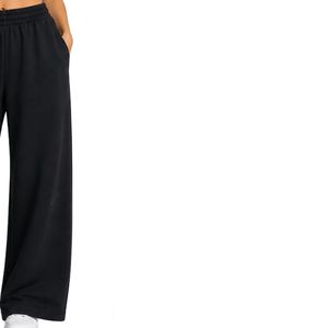Black Wide Leg Sweatpants Women Elastic Waist Oversized Casual Jogger <b>Pants</b> Loose Fit Cotton Fleece Trousers Streetwear Lounge - Product Image 4
