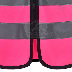 Gilet de travail respirant grande taille avec détails réfléchissants, fermeture éclair avant sécurisée, poches utilitaires, haute visibilité, certifié CE, en polyester - Product Image 4