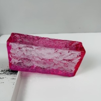 Brique de verre givré rose texturé effet glace en gros pour cloison murale intérieure contemporaine