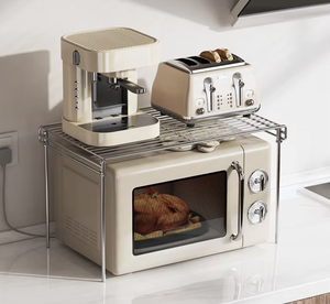 Estante de Almacenamiento de Cocina de Acero Inoxidable, Organizador de Encimera de 2 Niveles con Estante Ajustable para Ollas y Especias, Diseño Minimalista - Product Image 3