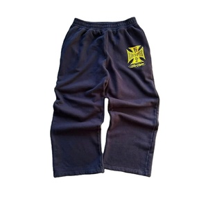 Custom Distressed Heavyweight Sweatpants Men Graphic Print Wide Leg Joggers Casual Streetwear Loose Fit Comfortable <b>Pants</b> OEM - Product Image 1