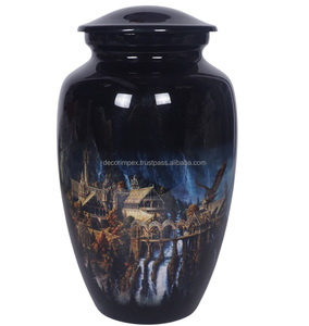 Urna Moderna de Metal Hecha a Mano con Imagen de Pájaro para Seres Queridos, Familiares y Colegas - Product Image 4