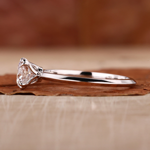 IGI Certified Moissanite <b>Solitaire</b> Engagement <b>Ring</b> 14K Gold Plated <b>Silver</b> Brilliant Cut Six Prong Setting Minimalist Bridal <b>Ring</b> - Product Image 3