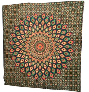 Tapiz bohemio para decoración de pared, arte abstracto, estampado en tela, decoración interior cuadrada, flores, plantas, patrón, estilo bohemio - Product Image 2