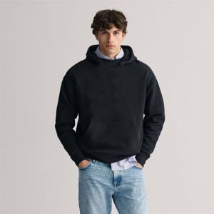 Sweat à capuche noir personnalisé épais en coton et polyester molletonné, fabrication OEM ODM, marque privée, streetwear, vente en gros en vrac - Product Image 2