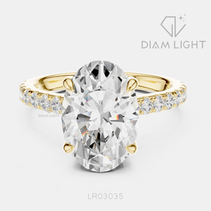 Engagement <b>Ring</b> 14KT White Gold F+ Color VS+ Clarity for Women Luxury <b>Ring</b> IGI Certified 4.00CT Oval Cut Lab Grown Diamond - Product Image 3