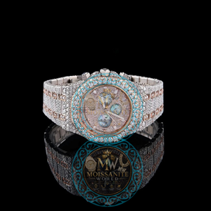 Reloj de Lujo para Hombre con Movimiento de Cuarzo, Diamantes Moissanite y Plata 925, Disponible al Mejor Precio del Mercado, Reloj Analógico de Cuarzo - Product Image 5