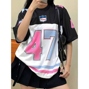 Camiseta Deportiva de Poliéster con Cuello en V Extra Grande para Hombre, Personalizada con Sublimación, Estilo Urbano de Verano, Manga Corta, Corte Holgado - Product Image 1