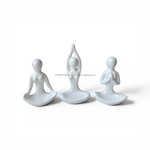AG Elements - Juego de Figuras de Yoga de Cerámica Hechas a Mano, Escultura Decorativa Temática para Meditación, Adorno Moderno Zen para Mesa - Product Image 1