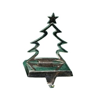 Soporte de metal plateado para calcetines de Navidad para chimenea, gancho resistente con base antideslizante para colgar calcetines en la chimenea. - Product Image 1