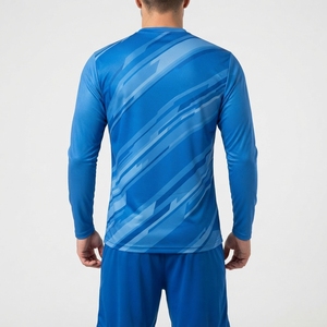 Ensemble de tenue de football pour hommes, col rond, manches longues, bleu rayé, vêtements de sport respirants - Product Image 6