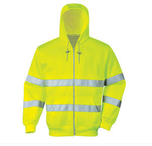 Winter Warm Fleece Custom Logo Construction Hi Vis Work Hoodie Workwear <b>Worker</b> Coat High Visibility Safety Reflective <b>Jacket</b> - Product Image 1