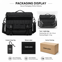 Sac messager tactique MEGAMAPLE avec système Molle et sangle réglable PVC noir 50-70L Modèle IMA-TVB-0003