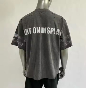 T-shirt unisexe surdimensionné à imprimé graphique, streetwear, coton épais, épaules tombantes, tee-shirt tendance, impression personnalisée - Product Image 2