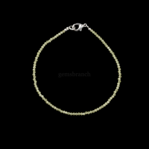Pulsera de peridoto natural con cuentas microfacetadas, pulsera de piedras preciosas de peridoto redondas para mujer, joyería de cristal curativa hecha a mano al por mayor. - Product Image 6